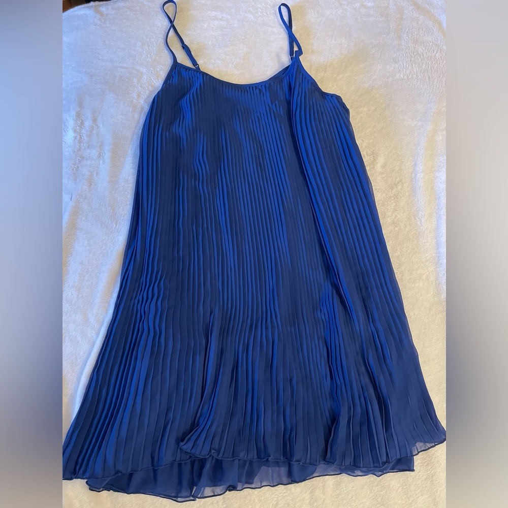 Royal Blue A-Line Pleated Dress